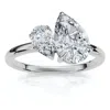 Pompeii3 3ct Toi Et Moi Pear Shape Diamond Ring 14k Gold Lab Grown In Metallic