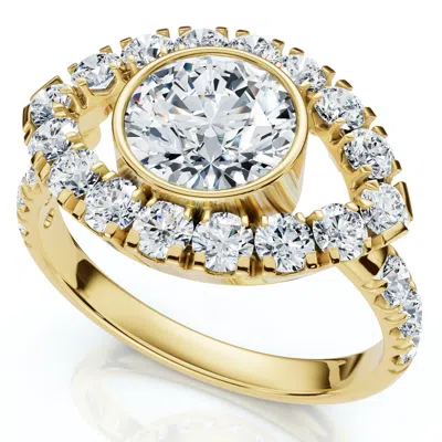 Pompeii3 Certified 1 3/4ct Eye Diamond Ring 14k Gold Lab Grown In Brown