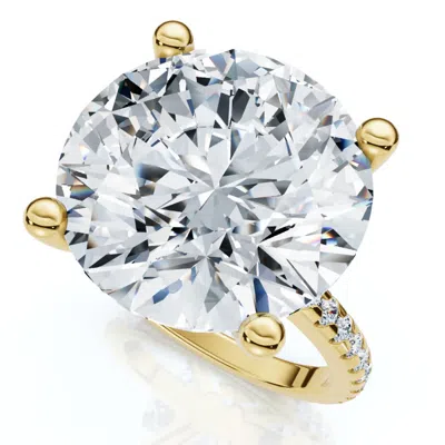 Pompeii3 Certified 10 1/3ct Round Diamond Engagement Ring With Accents 14k Gold Lab Grown