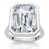 Pompeii3 Certified 10 Ct Emerald Cut Bezel Diamond Engagement Ring 14k Or Pt Lab Grown In White