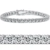 Pompeii3 Certified 10ct Diamond Tennis Bracelet 7" 14k White Gold Lab Grown In Multi