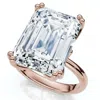 Pompeii3 Certified 10ct Emerald Cut Diamond Solitaire Engagement Ring 14k Gold Lab Grown