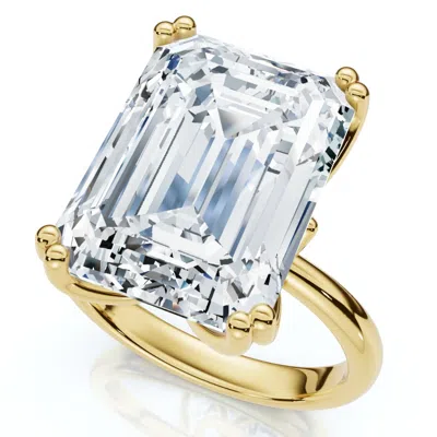 Pompeii3 Certified 10ct Emerald Cut Diamond Solitaire Engagement Ring 14k Gold Lab Grown In Multi