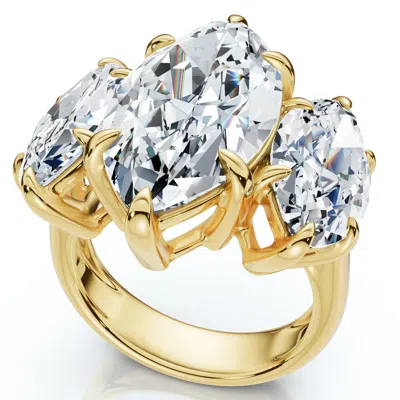 Pompeii3 Certified 10ct Marquise Diamond Engagement Ring 3-stone 14k Gold Or Pt Lab Grown In Multi