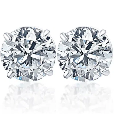 Pompeii3 Certified 1.10ct Tw 14k White Gold Diamond Stud Earrings In Metallic