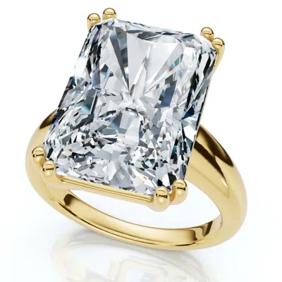 Pompeii3 Certified 11ct Radiant Cut Diamond Engagement Ring 14k Gold Lab Grown In Silver