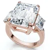 Pompeii3 Certified 12ct Emerald Cut Diamond Engagement Ring 14k Gold/platinum Lab Grown In Multi