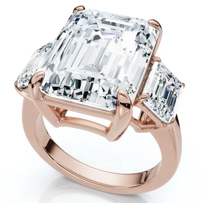 Pompeii3 Certified 12ct Emerald Cut Diamond Engagement Ring 14k Gold/platinum Lab Grown In Multi