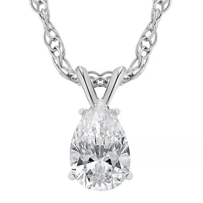 Pompeii3 Certified 1/2ct Pear Shape Solitaire Diamond Pendant Necklace 14k Gold In Multi