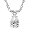 Pompeii3 Certified 1/2ct Pear Shape Solitaire Diamond Pendant Necklace 14k Gold In Silver
