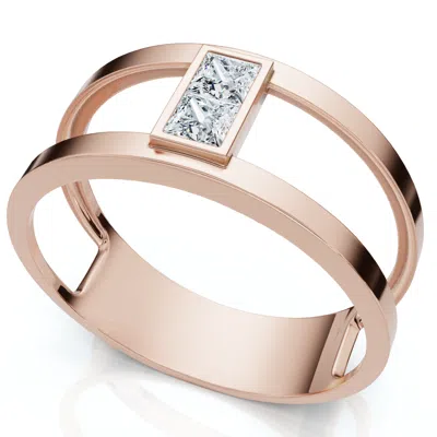 Pompeii3 Certified 1/3ct Parallel Band Diamond Engagement Ring 14k Gold Or Pt Lab Grown In Multi