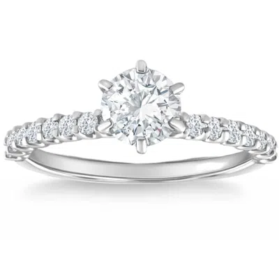 Pompeii3 Certified 1.45ct Platinum Round Cut Diamond Engagement Ring Lab Grown Size 8 Size: 8 In Brown