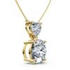 Pompeii3 Certified 14ct Two Stone Diamond Drop Pendant 14k Gold Fg/vs Lab Grown