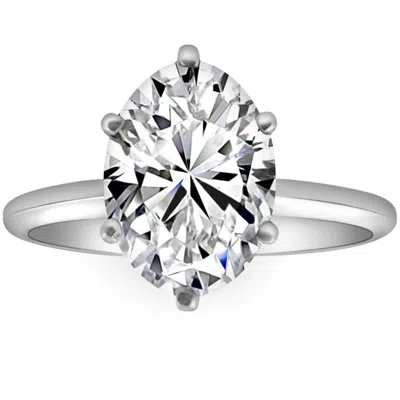 Pompeii3 Certified 1-5ct Oval Diamond Solitaire Engagement Ring Gold / Platinum Lab Grown In Metallic