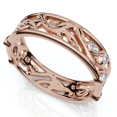 Pompeii3 Certified 1/6ct Botanical Diamond Accent Ring 14k Gold Or Platinum Lab Grown In Multi