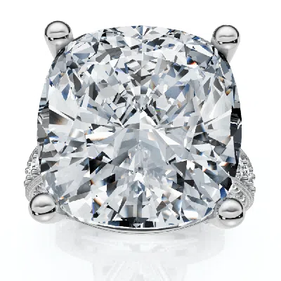 Pompeii3 Certified 16ct Cushion Diamond Engagement Ring 14k Gold Lab Grown In White