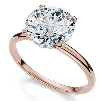 Pompeii3 Certified 1ct Hidden Halo Diamond Engagement Ring 14k Gold Lab Grown In Multi
