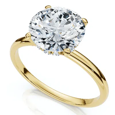 Pompeii3 Certified 1ct Hidden Halo Diamond Engagement Ring 14k Gold Lab Grown