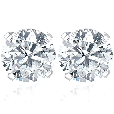 Pompeii3 Certified 1ct Tw Round Diamond Studs 14k Gold Lab Grown In White