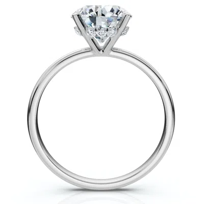 Pompeii3 Certified 2 1/10ct Side Halo Diamond Engagement Ring 14k Gold Or Pt Lab Grown In Multi