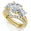 Pompeii3 Certified 2 1/2ct Athena Engagement & Wedding Ring Set 14k Gold Or Pt Lab Grown