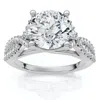 Pompeii3 Certified 2 1/2ct Diamond Crossover Engagement Ring 14k Gold Of Pt Lab Grown In Metallic