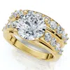 Pompeii3 Certified 2 1/2ct Diamond Engagement Wedding Ring Set 14k Gold Lab Grown In Silver