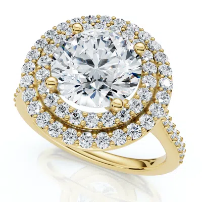 Pompeii3 Certified 2 1/2ct Double Halo Diamond Engagement Ring 14k Gold Or Pt Lab Grown In Multi