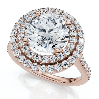 Pompeii3 Certified 2 1/2ct Double Halo Diamond Engagement Ring 14k Gold Or Pt Lab Grown In Multi