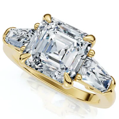 Pompeii3 Certified 2 1/2ct Paulina Asscher Dut Diamond Engagement Ring 14k Gold Lab Grown