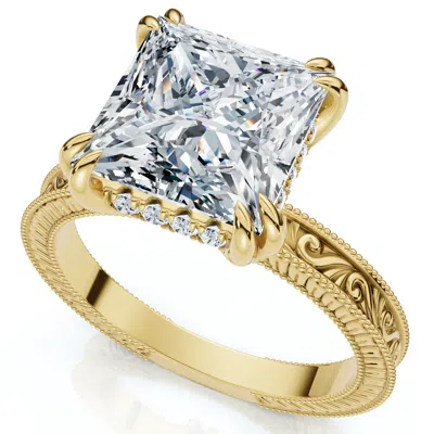 Pompeii3 Certified 2 1/2ct Princess Cut Louve Diamond Engagement Ring 14k Gold Lab Grown In Multi