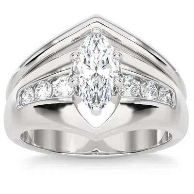 Pompeii3 Certified 2 1/3ct Tw Marquise Diamond Engagement Ring 14k Gold Lab Grown In Multi