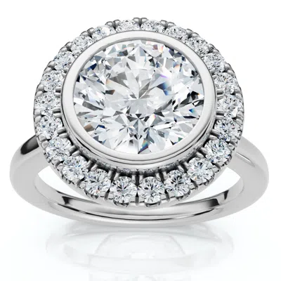 Pompeii3 Certified 2 1/4ct Claudia Diamond Engagement Ring 14k Gold Or Platinum Lab Grown In Metallic