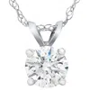 Pompeii3 Certified 2 1/4ct Lab Grown Diamond Solitaire Pendant White Gold Necklace In Silver