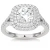 Pompeii3 Certified 2 1/5ct Cushion Halo Diamond Engagement Ring 14k Gold Lab Grown In Multi