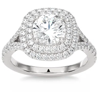 Pompeii3 Certified 2 1/5ct Cushion Halo Diamond Engagement Ring 14k Gold Lab Grown In Multi
