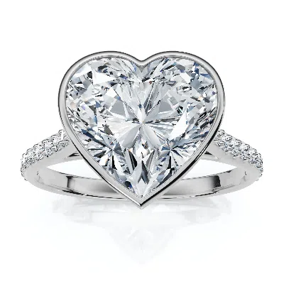 Pompeii3 Certified 2 1/5ct Tw Heart Shape Diamond Engagement Ring 14k Grown Lab Grown In Metallic