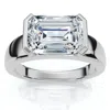 Pompeii3 Certified 2 2/3ct East West Emerald Cut Engagement Ring Gold Or Pt Lab Grown