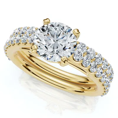 Pompeii3 Certified 2 3/4ct Diamond Engagement Wedding Ring Set 14k Gold Lab Grown In Silver