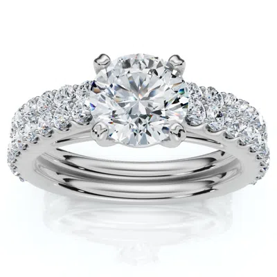 Pompeii3 Certified 2 3/4ct Diamond Engagement Wedding Ring Set 14k Gold Lab Grown In Multi