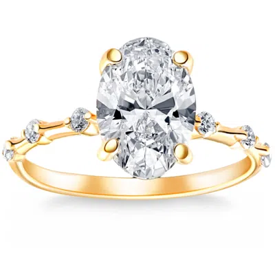 Pompeii3 Certified 2 3/4ct Tw Oval Diamond Engagement Ring Lab Grown 14k Gold In Multi