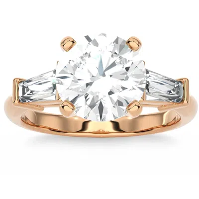 Pompeii3 Certified 2 5/8ct 3-stone Baguette Diamond Engagement Ring 14k Gold Lab Grown