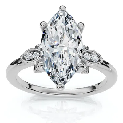 Pompeii3 Certified 2.04ct Fiore Marquise Diamond Engagement Ring 14k Gold Or Platinum Lab In Silver
