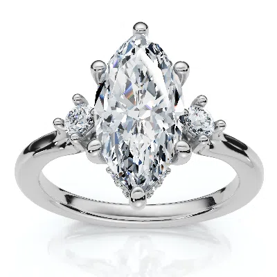 Pompeii3 Certified 2.15ct Marquise Diamond Engagement Ring 14k Gold Or Platinum Lab Grown In Silver