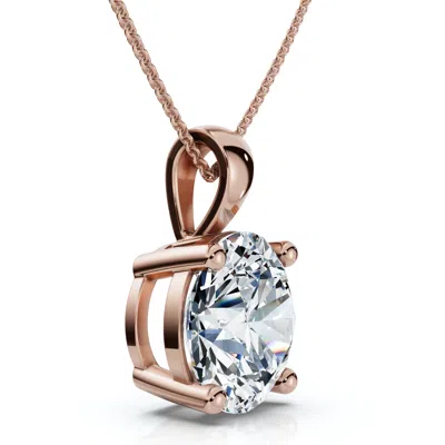Pompeii3 Certified 2.30ct Diamond Solitaire Pendant 14k Gold 18" Necklace Lab Grown In Multi