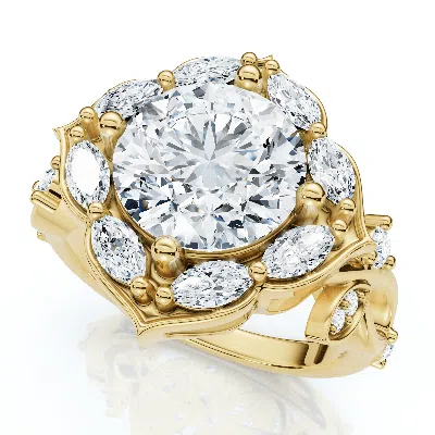 Pompeii3 Certified 2.50 - 6.40ct Diamond Vine Engagement Ring 14k Gold Lab Grown