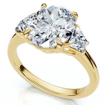 Pompeii3 Certified 2.63ct Oval & Trapezoid Diamond Ring 14k Gold Or Platinum Lab Grown