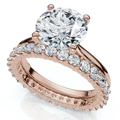 Pompeii3 Certified 2.77ct Solitaire Diamond Ring & Eternity Band 14k Gold Or Pt Lab Grown In Multi