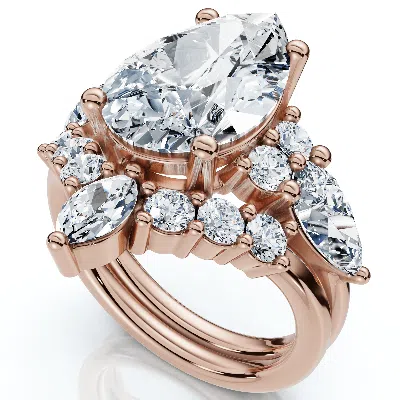 Pompeii3 Certified 2.90ct Pear Diamond Engagement Ring Set 14k Gold Or Pt Lab Grown In Multi