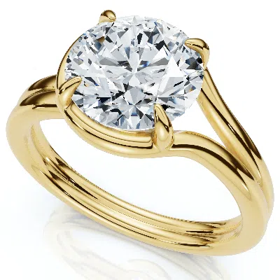 Pompeii3 Certified 2ct Blaire Diamond Knot Solitaire Engagement Ring 14k Gold Lab Grown In Yellow